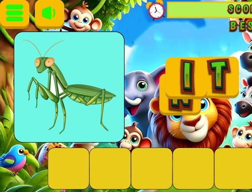 Spiel Worttiere für Kinder  Online