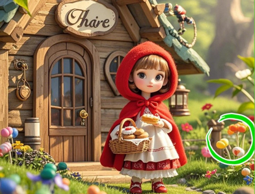 Spiel Finden Sie die Unterschiede: Oma Wolf  Online