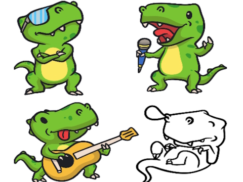 Spiel Klicken und Farben Dinosaurier  Online