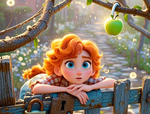 Spiel Finden Sie die Unterschiede: grüner Apfel  Online