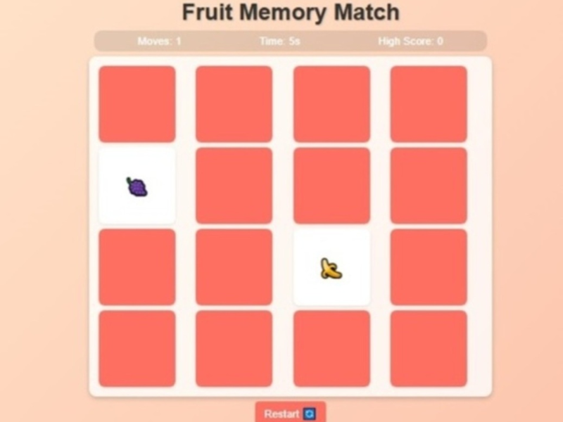 Spiel Fruit Memory Match  Online