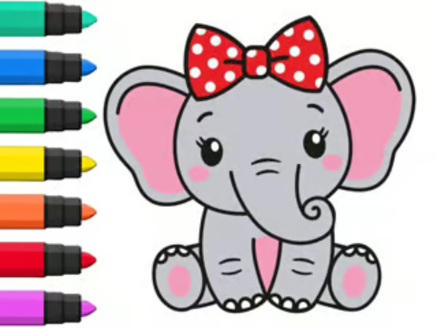 Spiel Malbuch: Elefant  Online