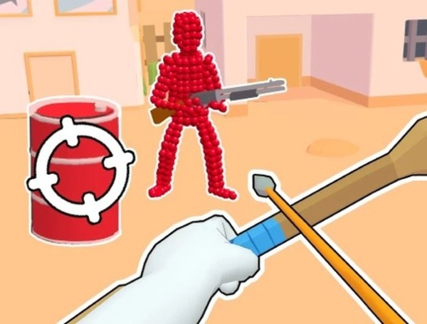Spiel Stickman Archer: Schießen von Pfeilen auf Reds  Online