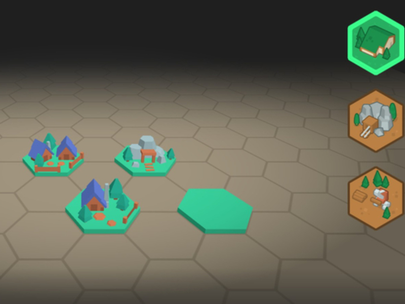 Spiel 3D -Fliesen -Stadtbauer auf Basis Online