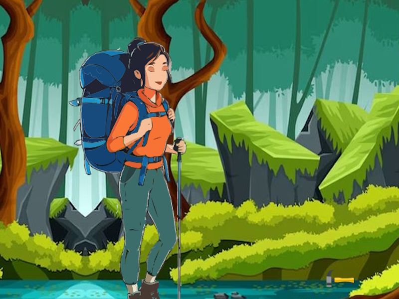 Spiel Mädchen erreicht das Wanderziel Online