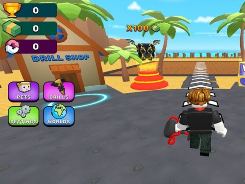 Spiel Obby: grabe bis in den Mittelpunkt der Erde Online