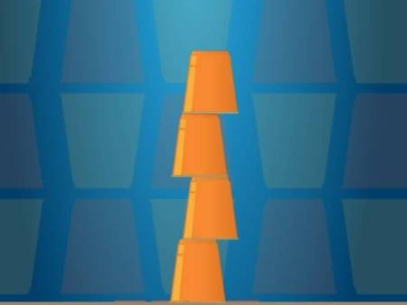 Spiel Cups Tower Builder Online